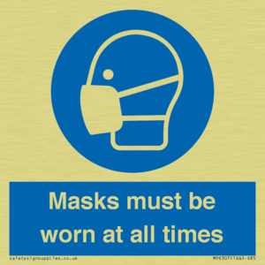 Masks must be worn at all times